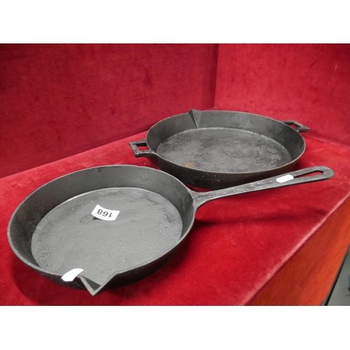 168 - 2 HEAVY BLACK PANS