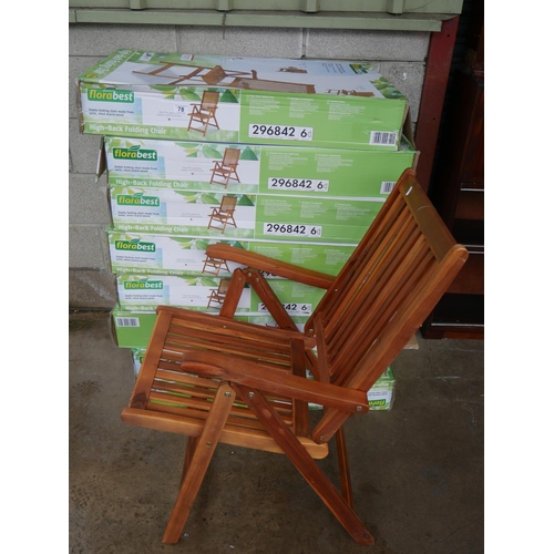 78 - 8 NEW FOLDING DECK CHAIRS