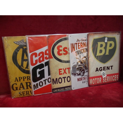 151 - 5 METAL SIGNS