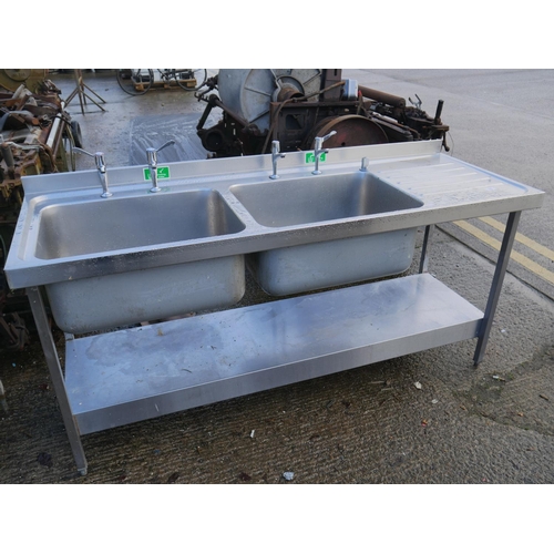 18 - DOUBLE STAINLESS STEEL SINK UNIT