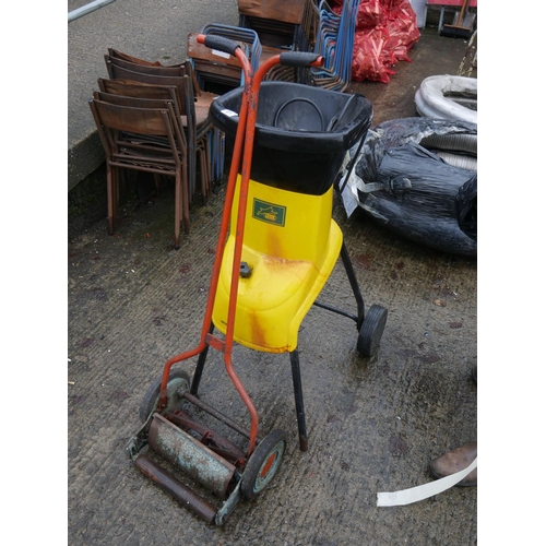 61 - GARDEN SHREDDER PLUS VINTAGE LAWNMOWER