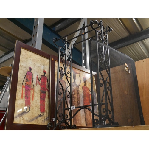 692 - FIRESCREEN & METAL TOWEL RAIL