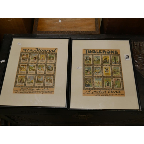 568 - FRAMED CIGARETTE CARDS X 2