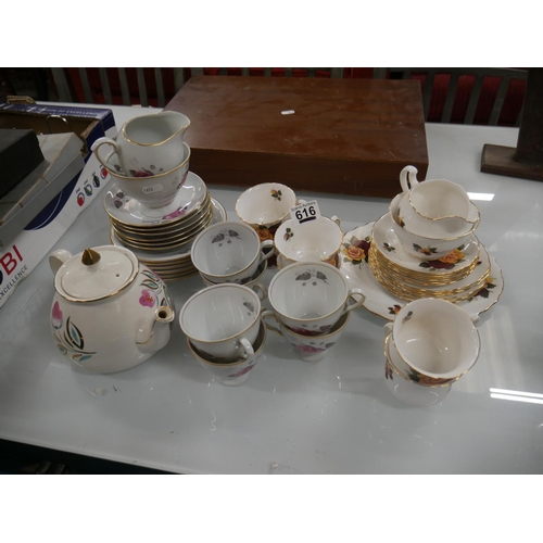 616 - TWO 21 PIECE TEA SETS