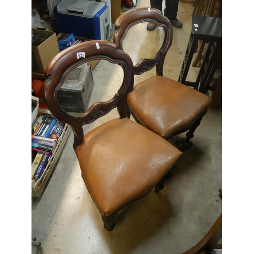 633 - 2 BALLOON BACKCHAIRS