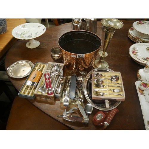 636 - LOT OF MIXED CUTLERY ETC