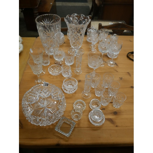 642 - LARGE LOT OF CUT GLASS VASES