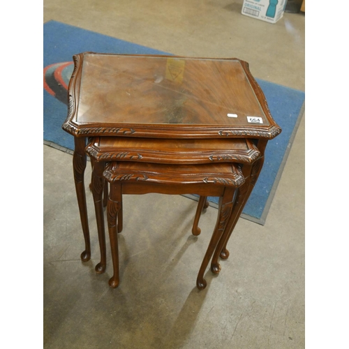 664 - MAHOGANY NEST OF TABLES