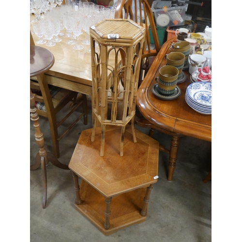 672 - BAMBOO STAND & OCCASIONAL TABLE