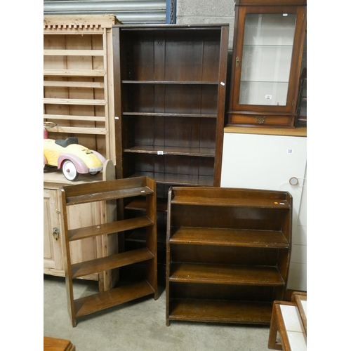 705 - 3 OPEN BOOKCASES