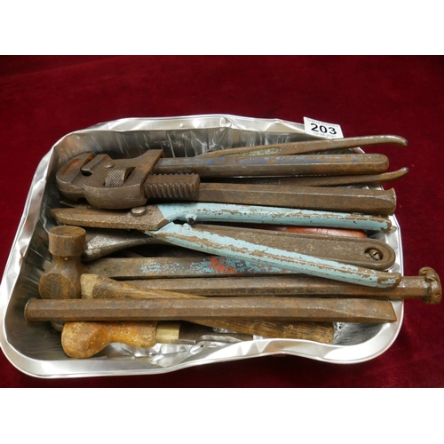 203 - TRAY OF TOOLS