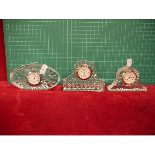 210 - 3 CRYSTAL CLOCKS