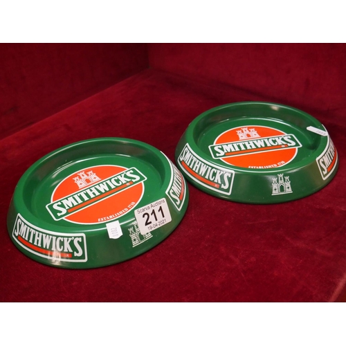 211 - 2 SMITHWICKS ASHTRAYS