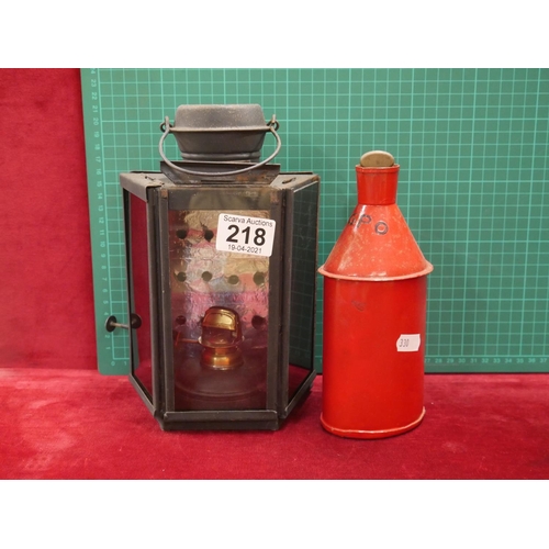 218 - GPO BOTTLE & OLD LANTERN