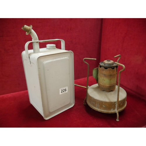 226 - OLD PETROL CAN & PRIMUS STOVE