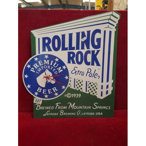 227 - ROLLING ROCK CLOCK