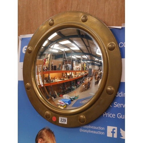 229 - BRASS BULLSEYE MIRROR