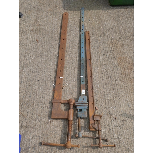 67 - 3 LARGE SASH CLAMPS