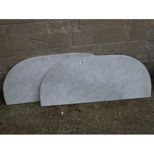 52 - 2 MARBLE TABLE TOPS