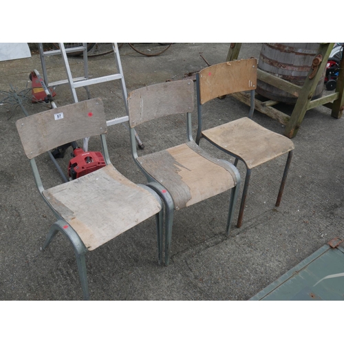 57 - PAIR OF INDUSTRIAL CHAIRS PLUS ANOTHER