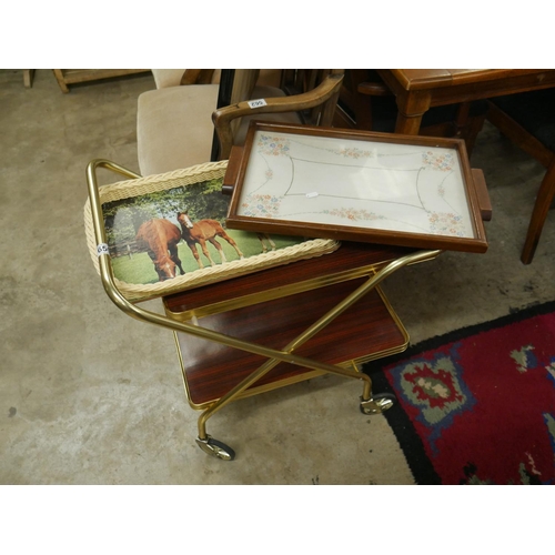 650 - TEA TROLLEY & TRAYS