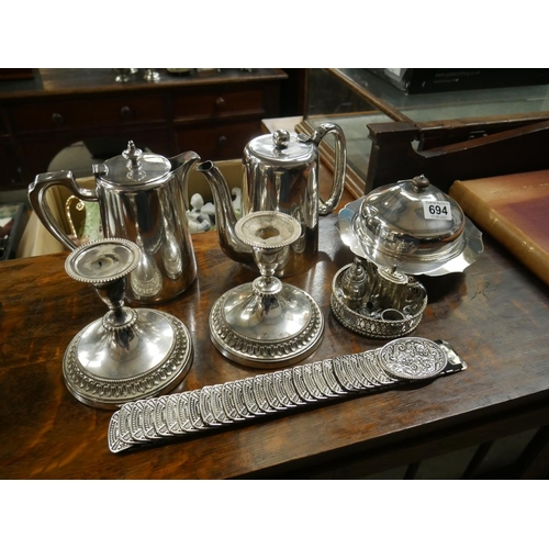 694 - LOT OF SILVER PLATE