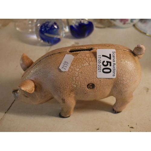 750 - CAST IRON PIGGY BANK