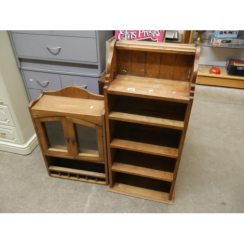 801 - BOOKCASE & HANGING CABINET