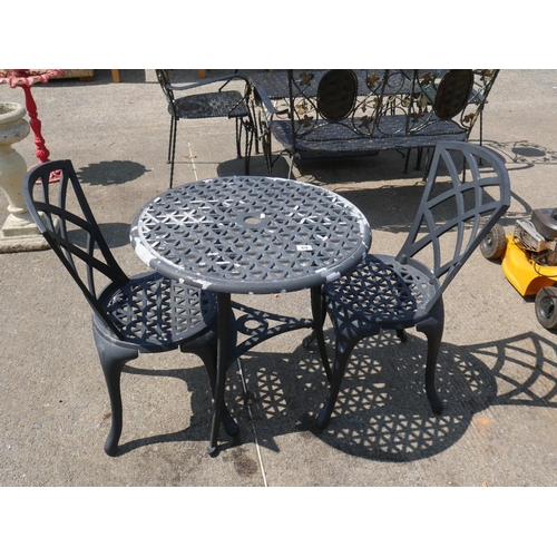 69 - ALUMINIUM GARDEN TABLE & 2 CHAIRS