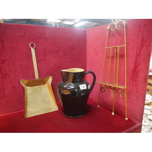 799 - LARGE JUG PLUS BRASS EASLE & SHOVEL