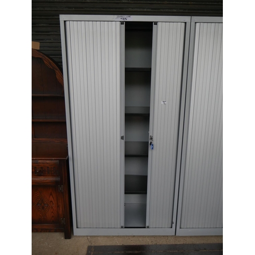 147 - TAMBOUR CUPBOARD WITH KEY