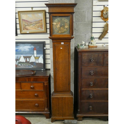 427 - OAK & BRASS DIAL GRANDFATHER CLOCK