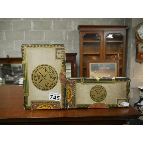 745 - 2 OLD CIGAR BOXES