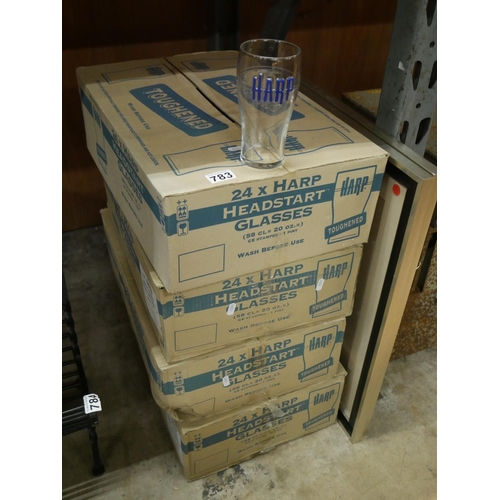 783 - 4 BOXES OF HARP GLASSES