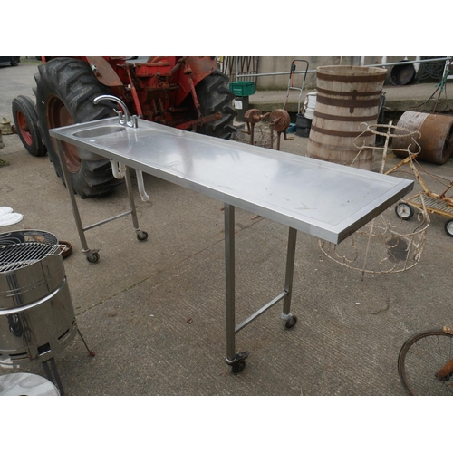 54 - STAINLESS STEEL SINK ON TROLLEY