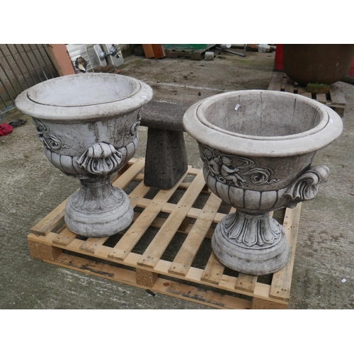 6 - PAIR OF CONCRETE PLANTERS