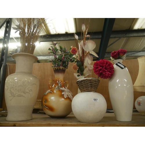 687 - SELECTION OF VASES