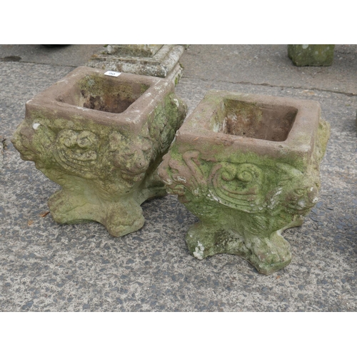 90 - PAIR OF CONCRETE PLANTERS