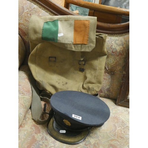 448 - GARDA SIOCHANA CAP & BAG