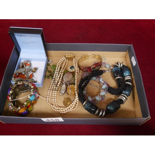 458 - BOX OF COSTUME JEWELLERY