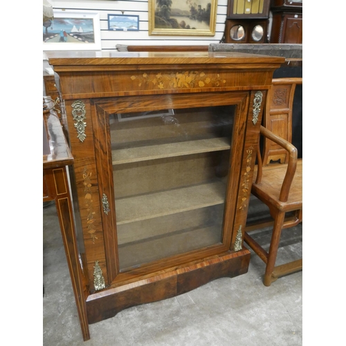 464 - VICTORIAN INLAID WALNUT SIDE CABINET