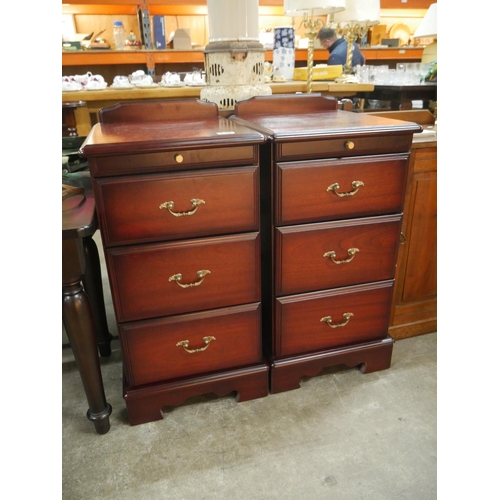 498 - PAIR OF MAHOGANY LOCKERS