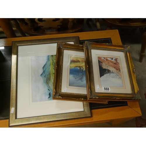 568 - 3 FRAMED PRINTS