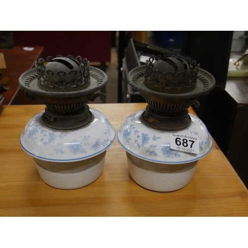 687 - 2 OIL LAMPS