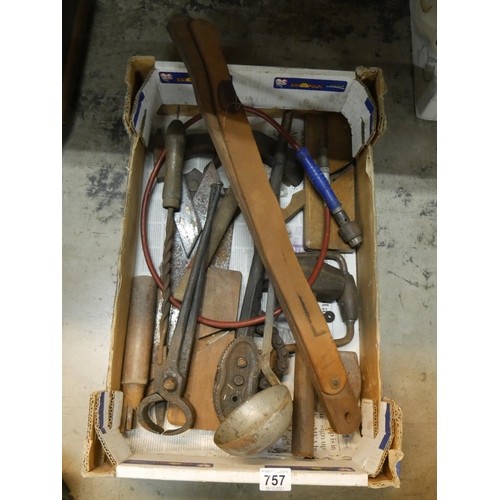 757 - BOX OF TOOLS