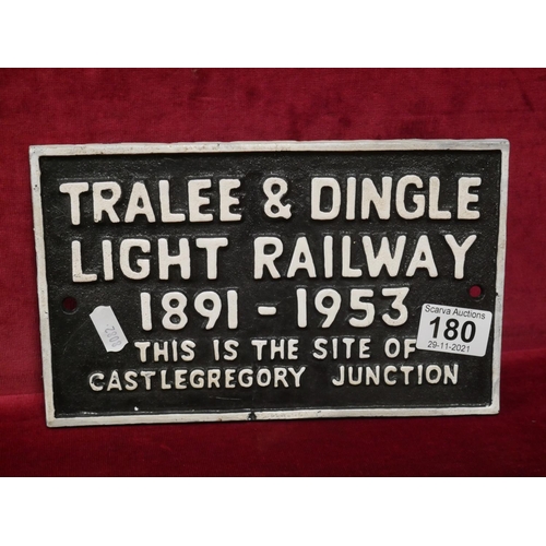 180 - CAST IRON SIGN