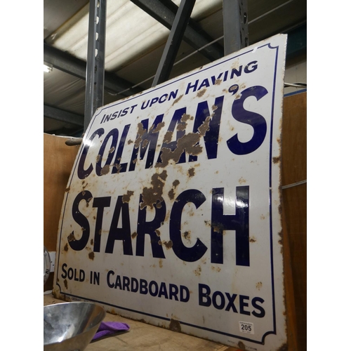 205 - ORIGINAL ENAMEL COLMANS SIGN