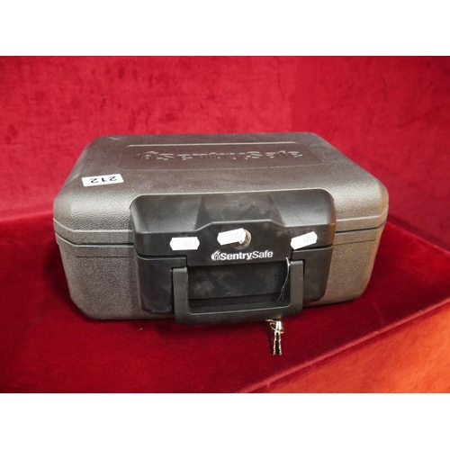 212 - NEW FIRE PROOF SAFE BOX WITH 2 KEYS