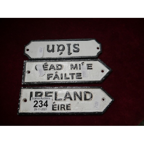 234 - 3 METAL SIGNS