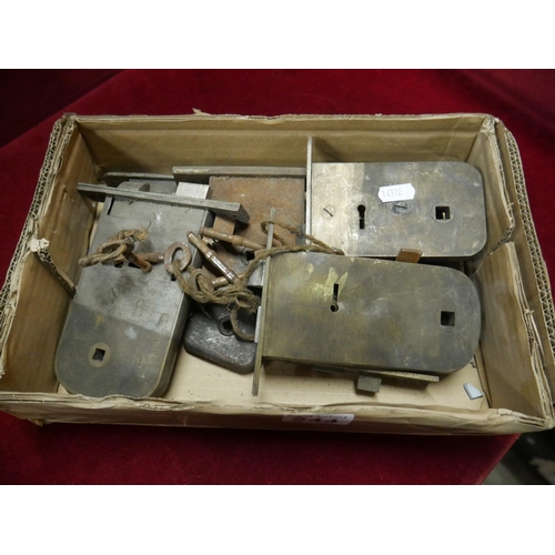 244 - BOX OF OLD DOOR LOCKS